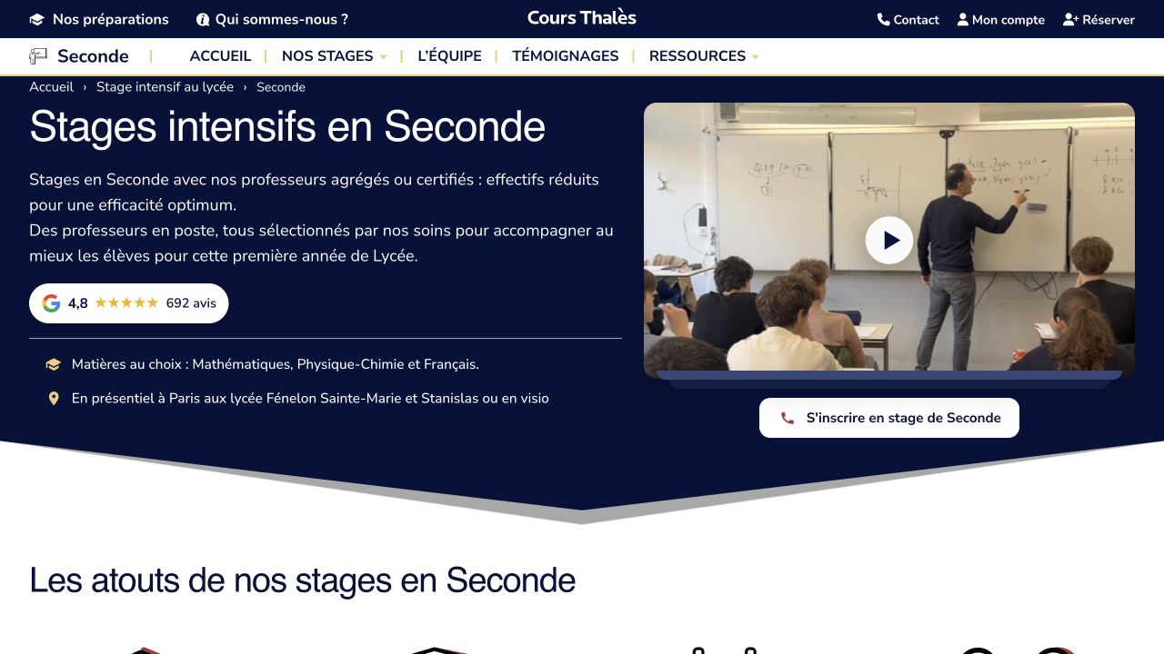 Capture du site de Cours Thalès
