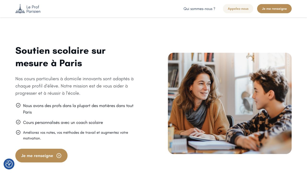 Capture du site de Le Prof Parisien